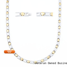 38 Titanium Magnetic Field For Pain Cross Necklace For Men Large Width