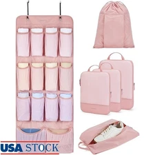 Hanging Shelves Travel Organizer Packing Cubes Suitcase Storage Laundry Shoe Bag