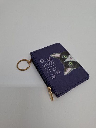 Coin Purse Printed My Cat is My Best Friend Black & White Cat Cats Protection - Picture 5 of 7