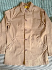 Percival Sherlock Short Trench Coat, Medium, Tan with Navy interior