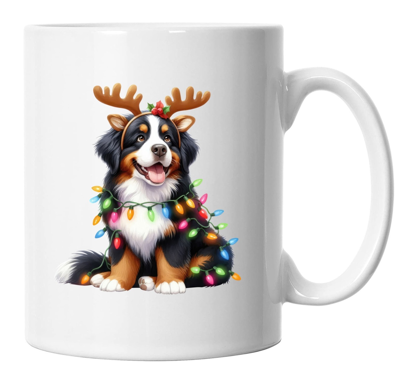 Bernese Mountain Dog  Mug, Bernese Mountain Dog Christmas Themed Dog Lovers Mug