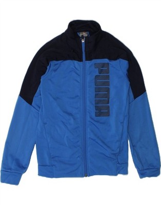 Puma Jungen Grafik Trainingsanzug Oberteil Jacke 7-8 Jahre Blau Colourblock AP13