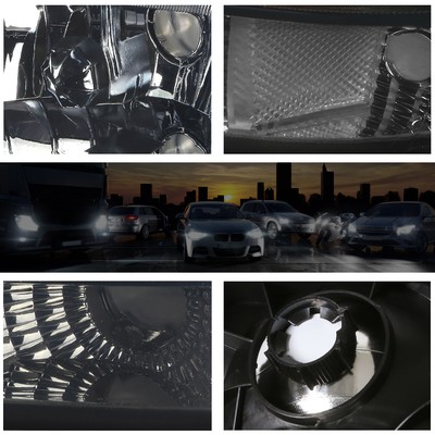 Bryght Black Housing Headlight Pair For 97-04 Dodge Dakota Durango - Amber Corner, Clear Lens