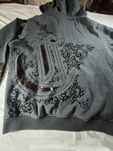 Coogi Y2K Black Fleece Full Zip Hoodie Jacket Doublesided Spellout Logo Size 2XL - Picture 16 of 18