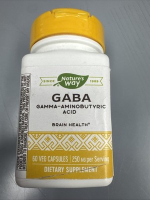 Nature's Way GABA Gamma-Aminobutyric Acid, 250mg, Brain Health, 60 Capsules