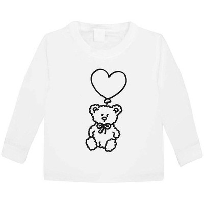 Kinder Langarmshirt ''Teddy mit Ballon in Herzform'' (KL058655)