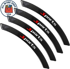 4-Piece Carbon Fiber Car Fender Protector Decal Strip - Universal Fit Black 