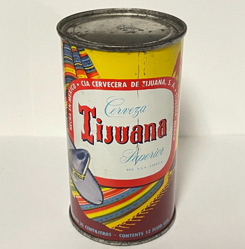 TIJUANA CERVEZA SUPERIOR BEER flat top can Brewed: Tijuana MEXICO Awesome  Color