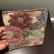 Vintage Tapestry Address Book Fabric Cover 1980s Binder Style 6”x6” Cottage core