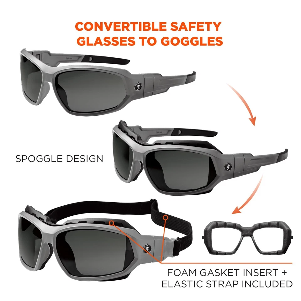 Gafas de seguridad convertibles Skullerz Loki - Incluye junta y correa t... Foto 4 de 4