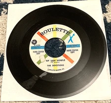 The Devotions: Rip Van Winkle/For Sentimental Reasons 45 Roulette PROMO doo wop