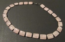 Beaded necklace; pink and black beads; gunmetal lobster clasp; 20 inches