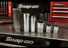 Vtg Snap On Sockets 12 Pt. F181f221 Fvs181 Fvs241sw281 S261 Lot Of 6