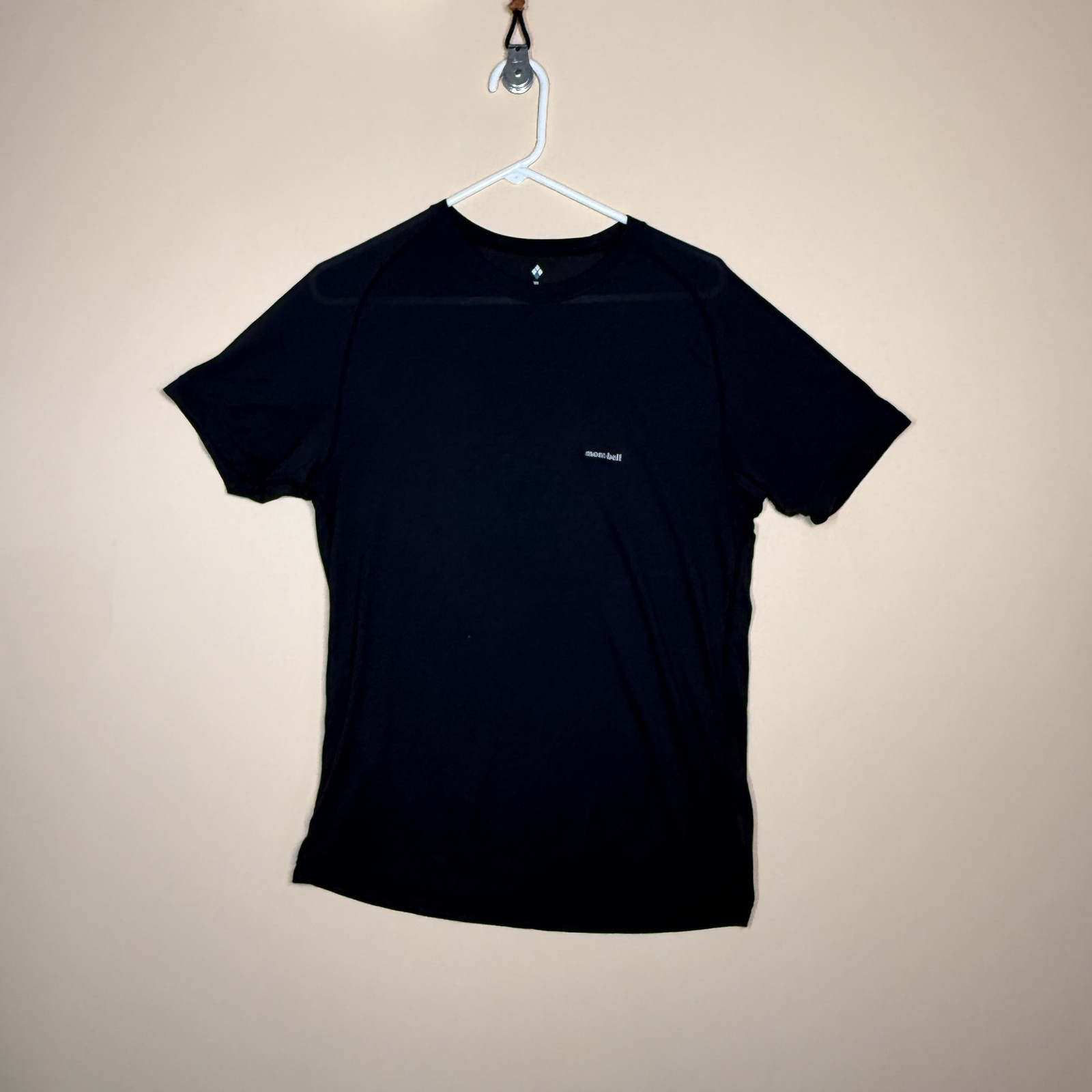 Montbell Pear Skin Crew Neck Ultralight Tee T-Shrt Black Men's Size XL