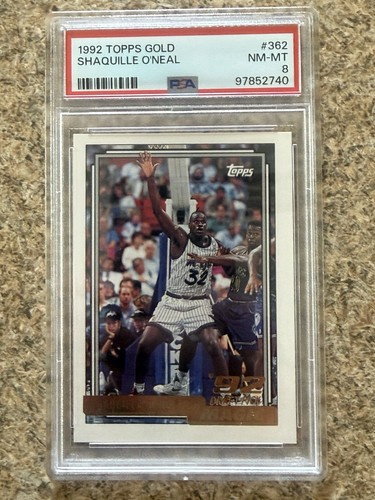 1992-93 Topps Gold Shaquille O'Neal Rookie Card #362 Orlando Magic PSA 8