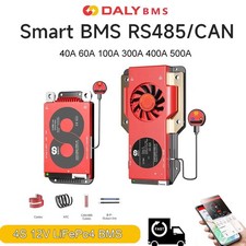 Daly Smart BMS LiFePo4 4S 12V 40-500A Common Port w/Balance Bluetooth Module lot