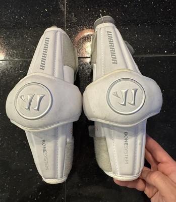 Warrior Burn Bone System Lacrosse Elbow Pads Medium White Adjustable Padded LAX