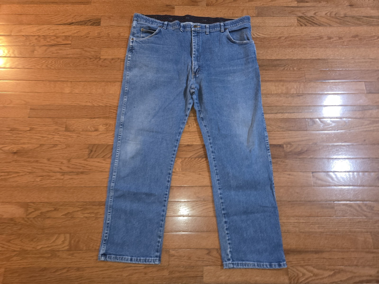 S Wrangler 42x30 Regular Comfort Flex Stretch Waist Band Blue Jeans 855waqd