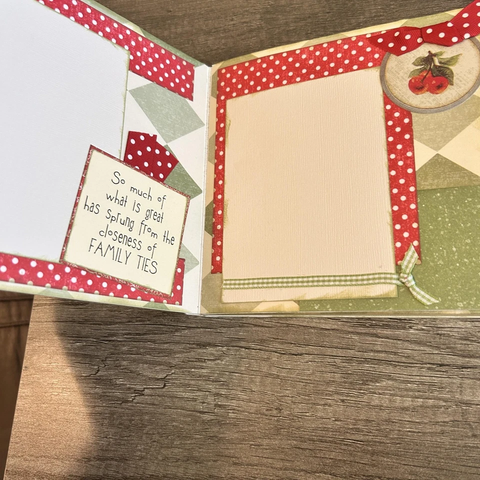 BoBunny Family Ties Scrapbook Mini Album Cherry Pie Kit + Instructions Lot Set - Image 3 of 4