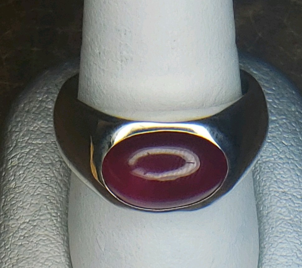 Ruby Cabochons Sterling Silver Ring 925 Lab Creat… - image 1