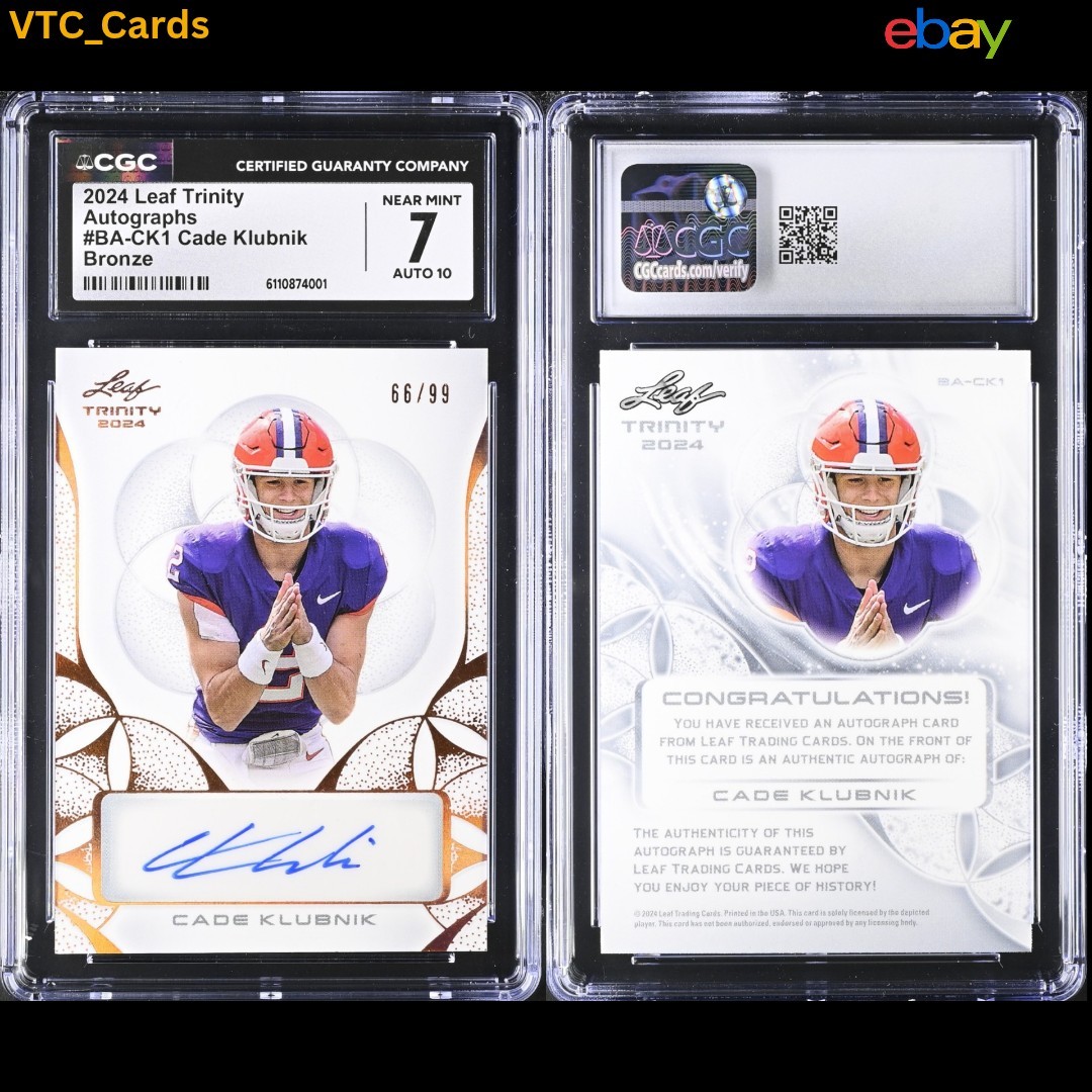 Cade Klubnik Bronze Autograph #66/99 2024 Leaf Trinity CGC 7 NEAR-MINT