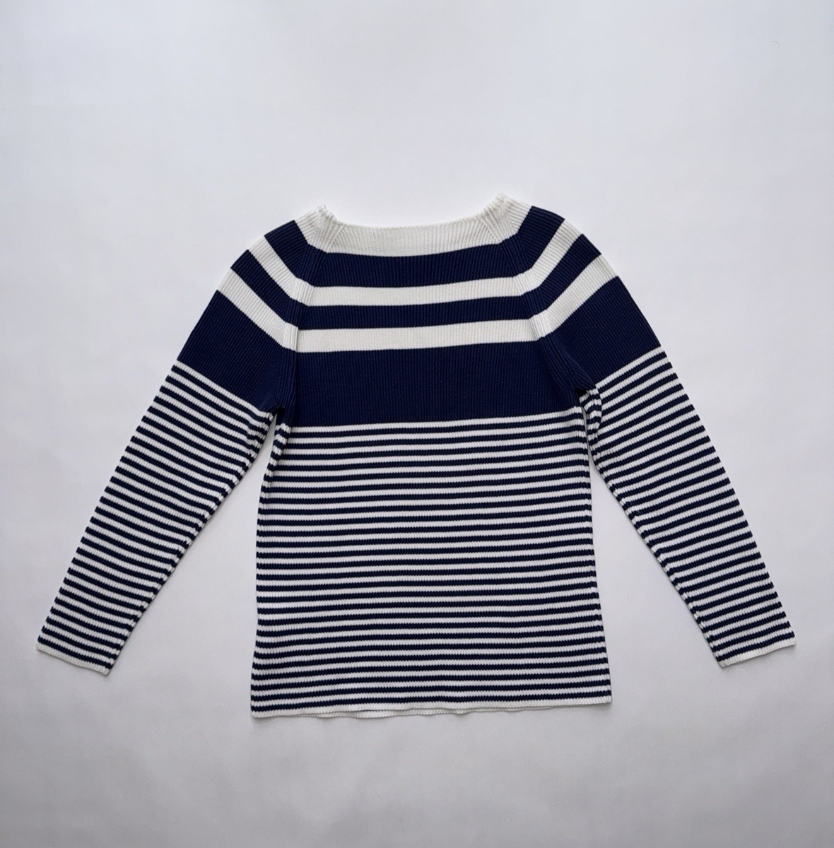 Archive Vintage Prada Men Spring 2011 Blue White Stripe Boatneck