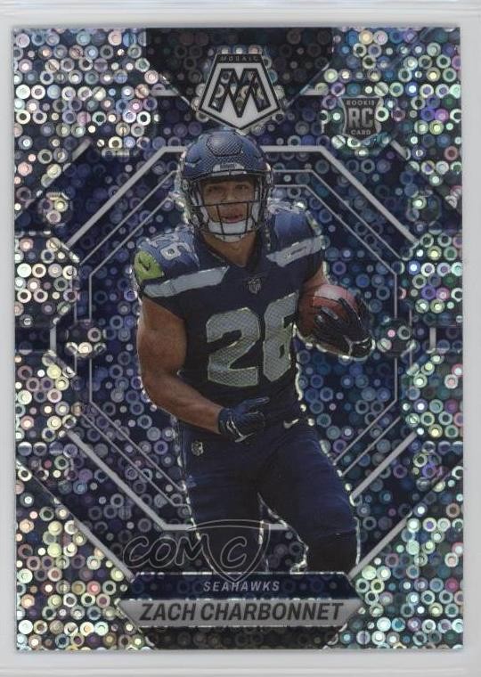 2023 Panini Mosaic Rookies No Huddle Silver Prizm Zach Charbonnet #379 Rookie RC