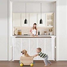 VEVOR Retractable Baby Gate 34 in Tall Extend to 55 in Wide for Kids or Pets