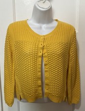 Anthropologie SPARROW Yellow Pointelle Knit 1...