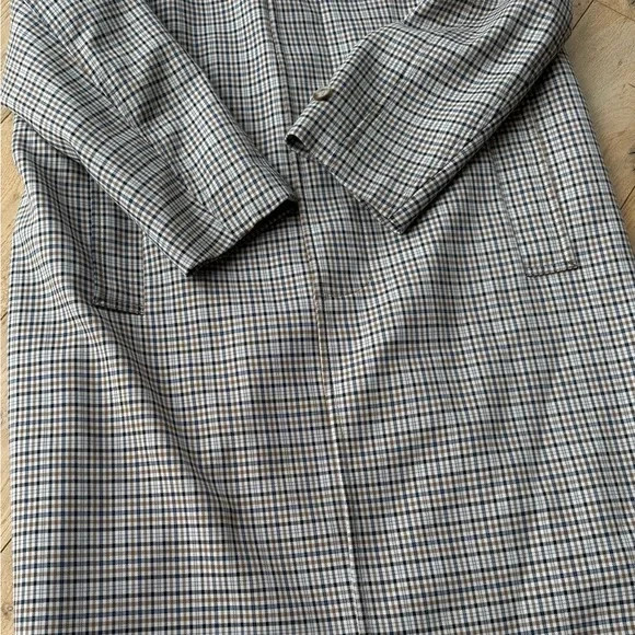 H&M Car Coat Water Repellent Size Large Plaid Knee Length Mens thumbnail 3