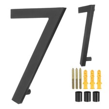 5" Acrylic Modern Floating House Numbers for Outside Address Number 7, Black 