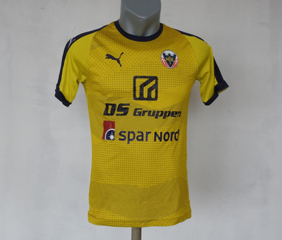 Hobro IK Home Jersey PUMA Yellow Shirt Size Boys L Football Soccer HIK