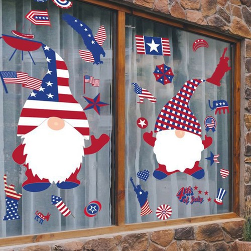 Five-pointed Star Hat Wall Stickers Electrostatic Clings for Independence Day - 第 6/12 張圖片