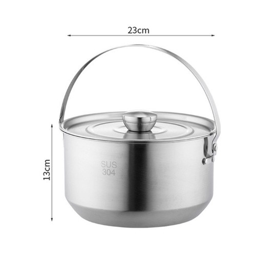 Hanging Pot Cooking Pot 4500ml Open Fire Large Capacity for 6-8 People Stew Pot - Picture 6 of 7