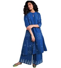 Women Office Wear Ethnic Kurti Palazzo Set Indian Bollywood Ethnic Top Kurta Set