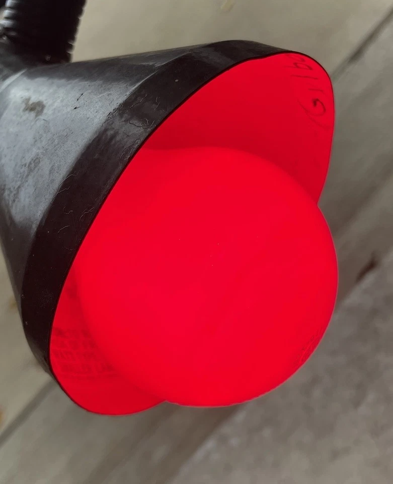 PAIR 2 Vintage New Old Stock GE COLOR Bulb RED 100 W A23 w/Sleeve TESTED - Image 3 of 4