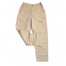 Uniqlo Linen Blend Relaxed Trousers Size XS Waist 24 - 25 in Cream Beige