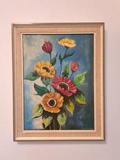 Vintage Gemälde Blumenstillleben B. Meyer 19...