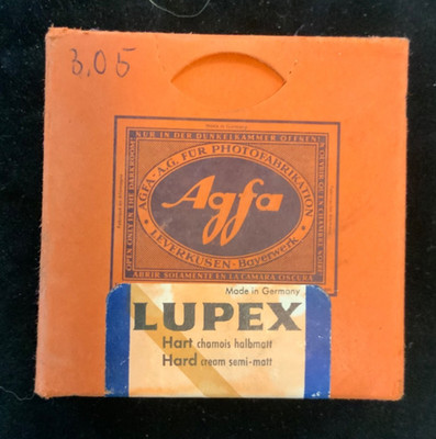 Agfa Lupex, LH 22, hart chamois halbmatt, 6,5 x 6,5 cm,  100 Blatt, OVP