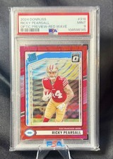 2024 Donruss Rated Rookie Ricky Pearsall #318 Optic Preview Red Wave Prizm PSA 9