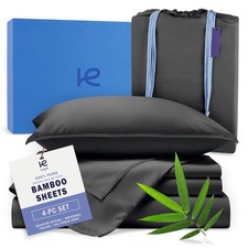 Bamboo Sheets Full Size 4 Piece 100 Organic Viscose Cooling Bed Sheet Set