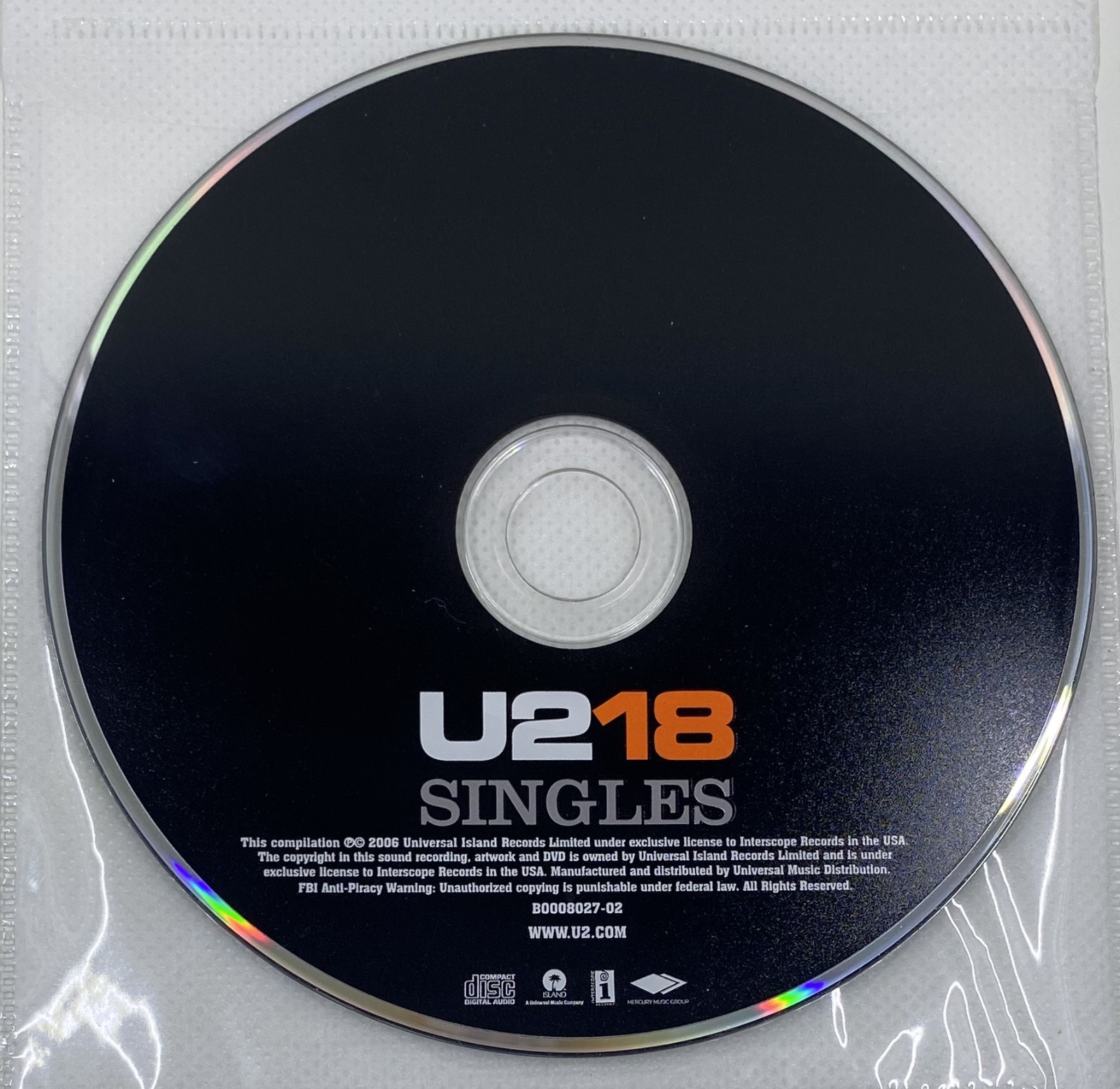 [DISC ONLY] U2 - U218 Singles CD (2006)