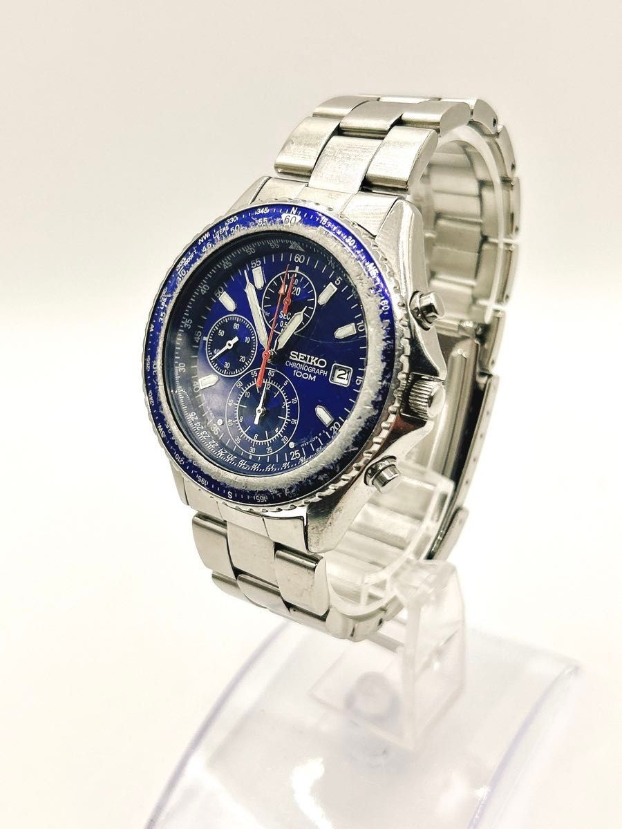SEIKO 7T92-0CF0 Quartz Chronograph Blue Dial Men's Wa… - Gem