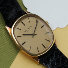 Patek Philippe Golden Ellipse 3844 “TV Screen” Champagne 18k Yellow Gold 1970s 4