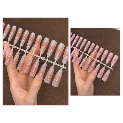 30Pcs Ombre Press On Nails Almond Fake Nails Tips Stick On Nail Manicure Kit