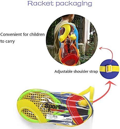Kid Tennis Racket with Bag,Plastic Racquet Include 2 Foam Ball,2 Tennis Ball,