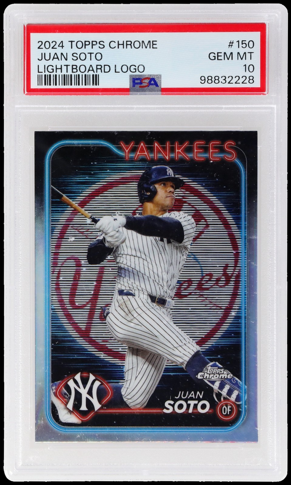 2024 Topps Chrome Juan Soto #150 PSA 10 Lightboard Logo Refractor Baseball SSP