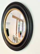 26"/66 cm  Wooden Convex Butler's Mirror - black and gold.