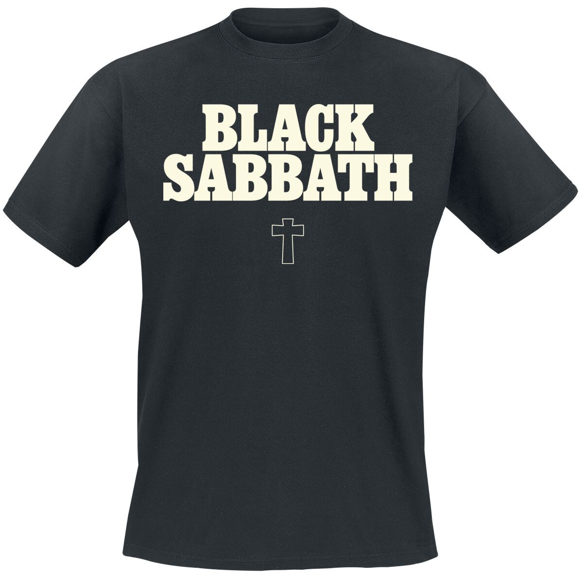 Футболка Black Sabbath с надписью Herren Typo Cross schwarz Band-Товар, Группы