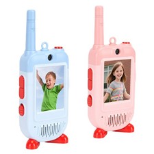 Paquete de 2 juguetes de videointercomunicador para niños HD recargables radio de conversación bidireccional para I GFWJ